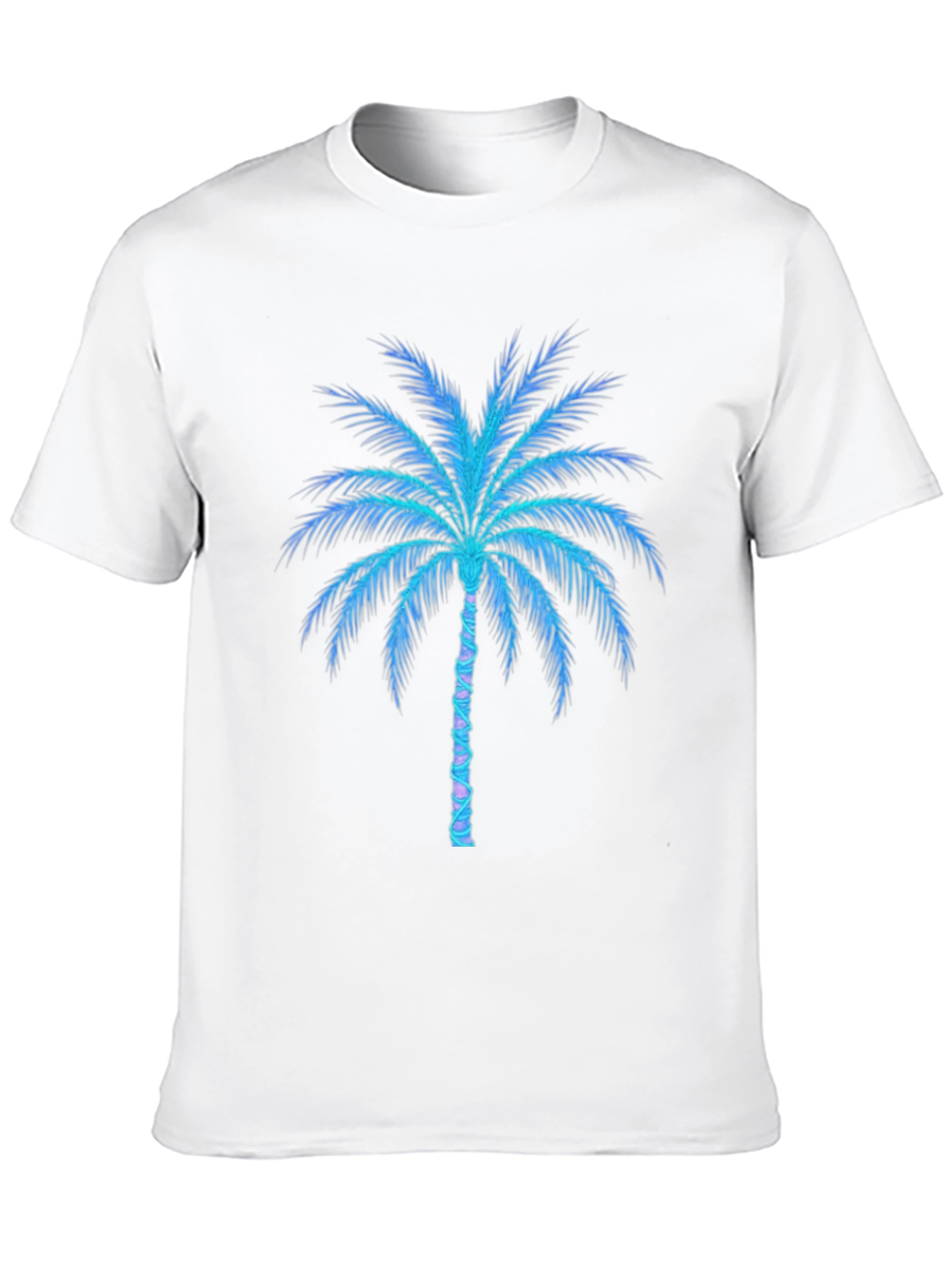 Black Neon Palm Tree Graphic Tee - Black Cotton Blend view 10