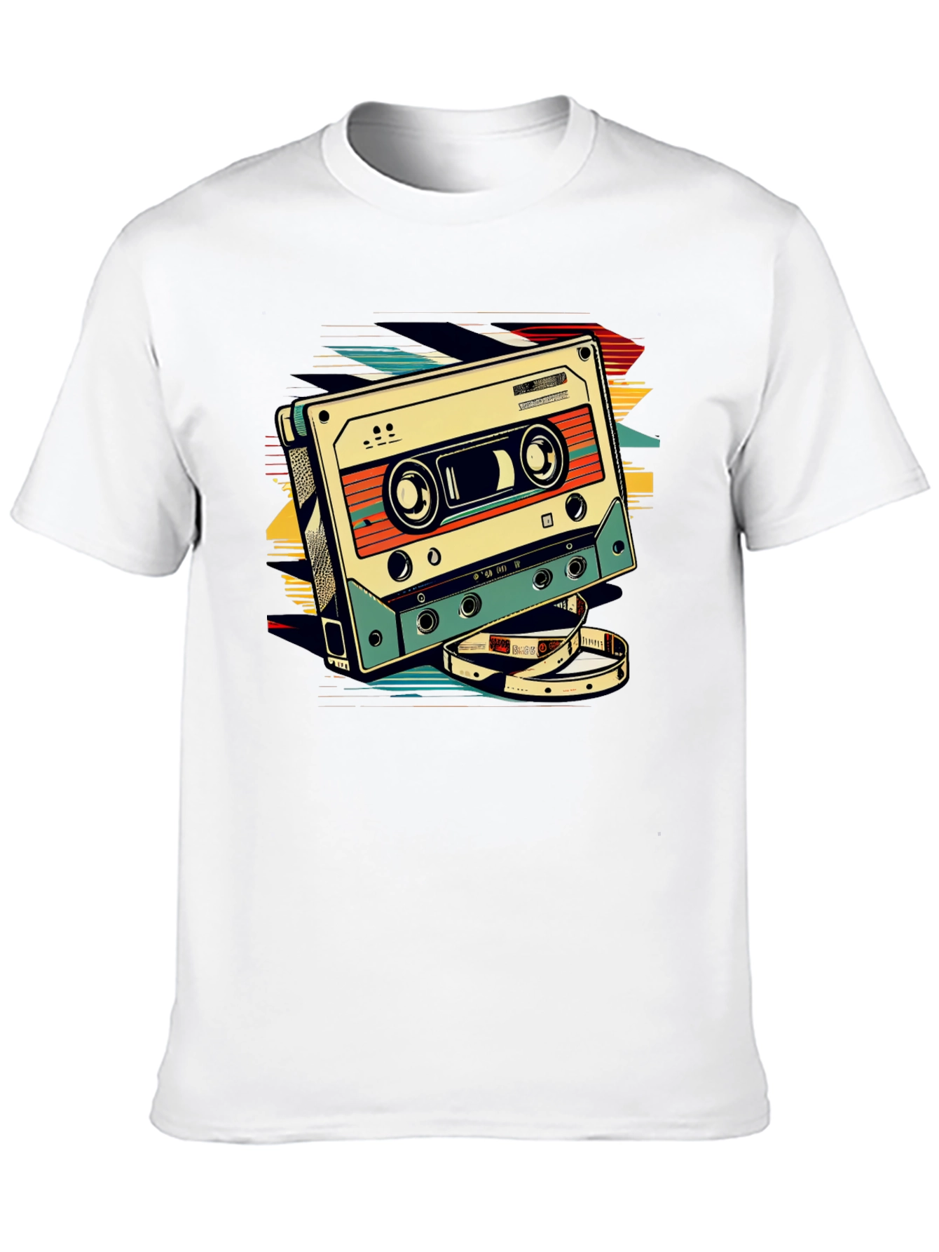 Black Retro Cassette Graphic T-Shirt - Vintage Style view 10