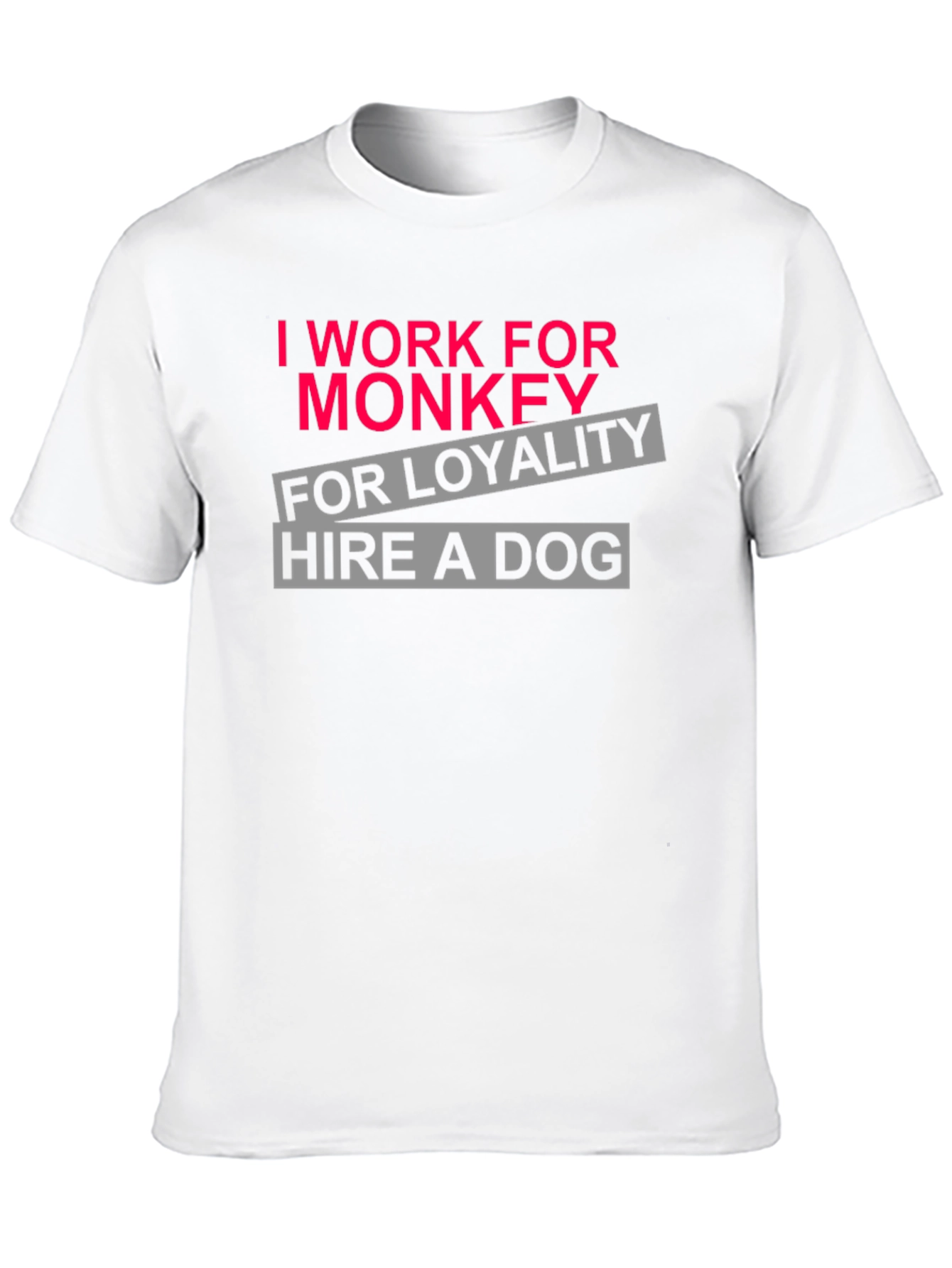 Black I Work for Monkey Funny Graphic T-Shirt view 10