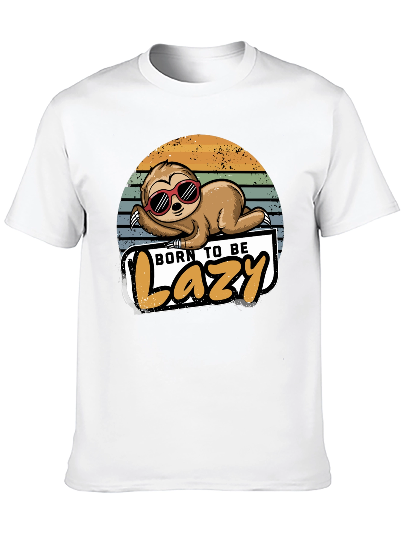 Black Born to Be Lazy Sloth Graphic T-Shirt view 10
