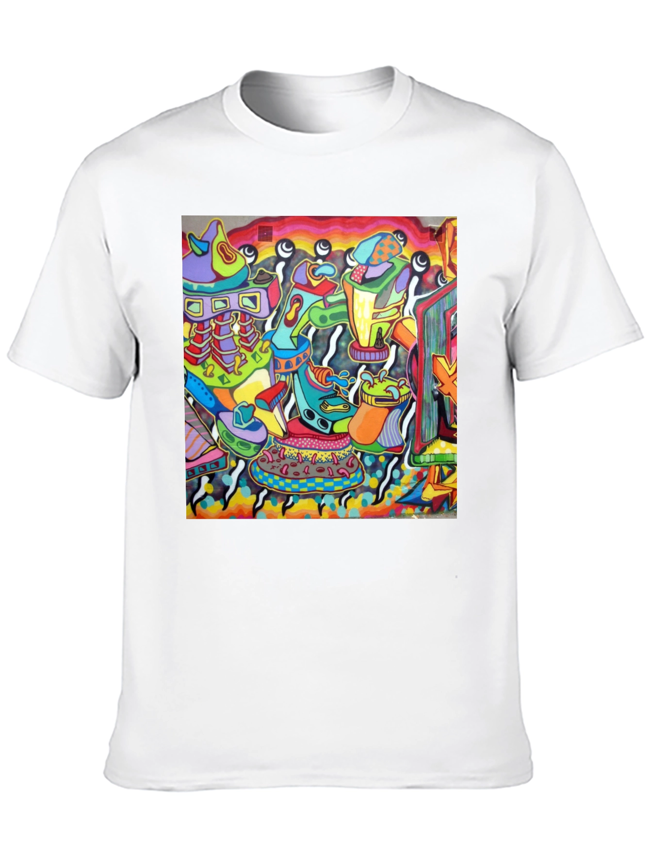 Black Abstract Art Graphic Black T-Shirt view 10
