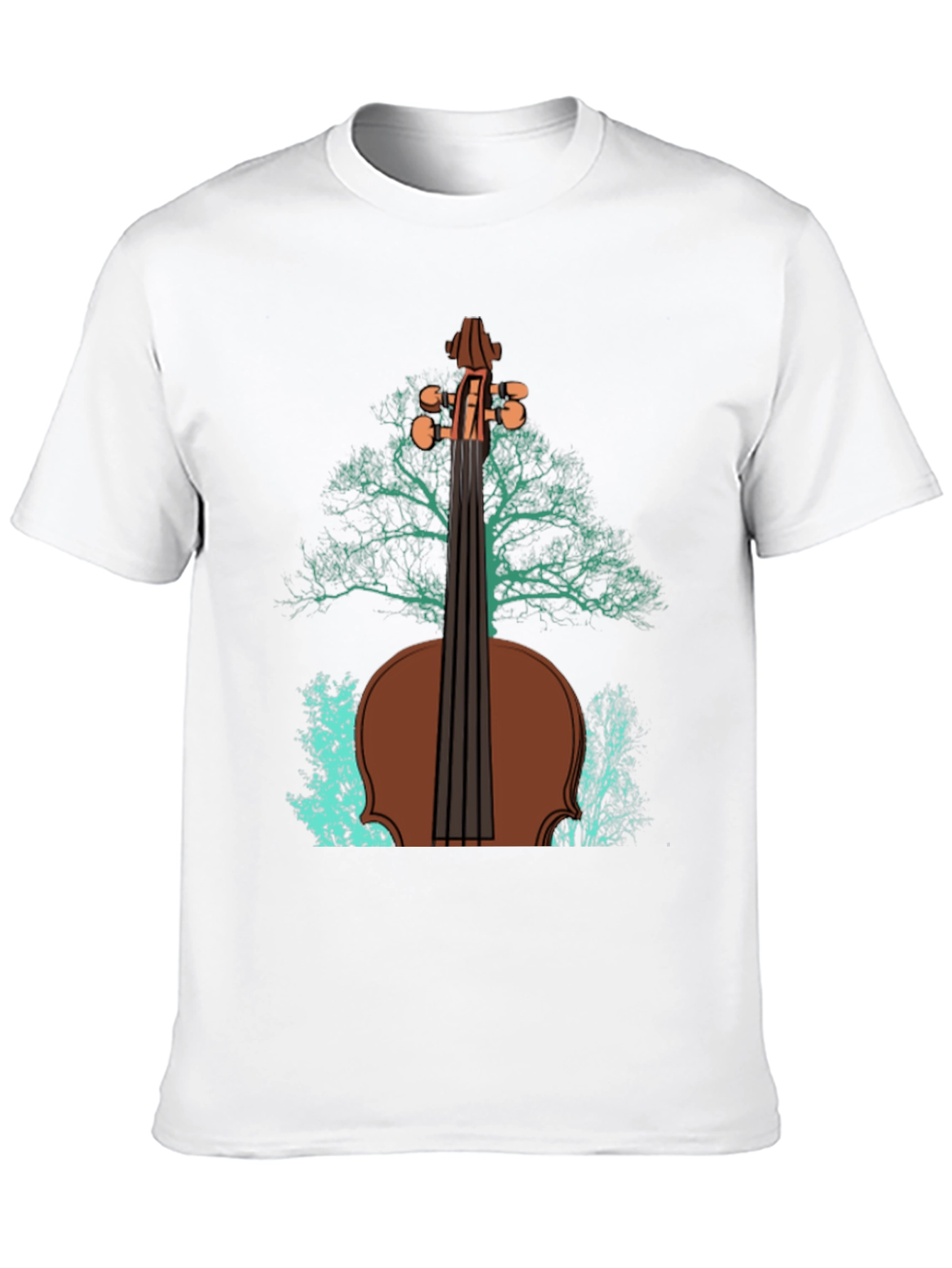 Black Violin Tree Graphic Tee - Music Lover's T-Shirt view 10