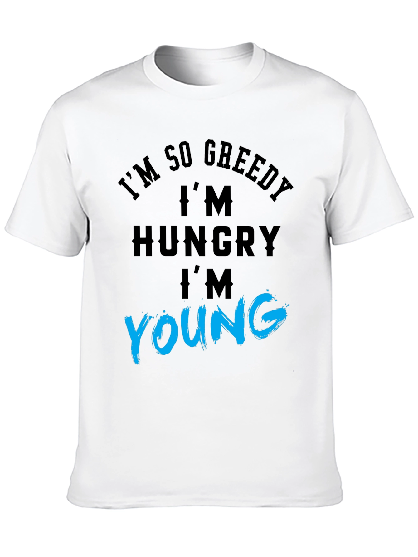 Black Greedy Hungry Young Graphic Tee view 10