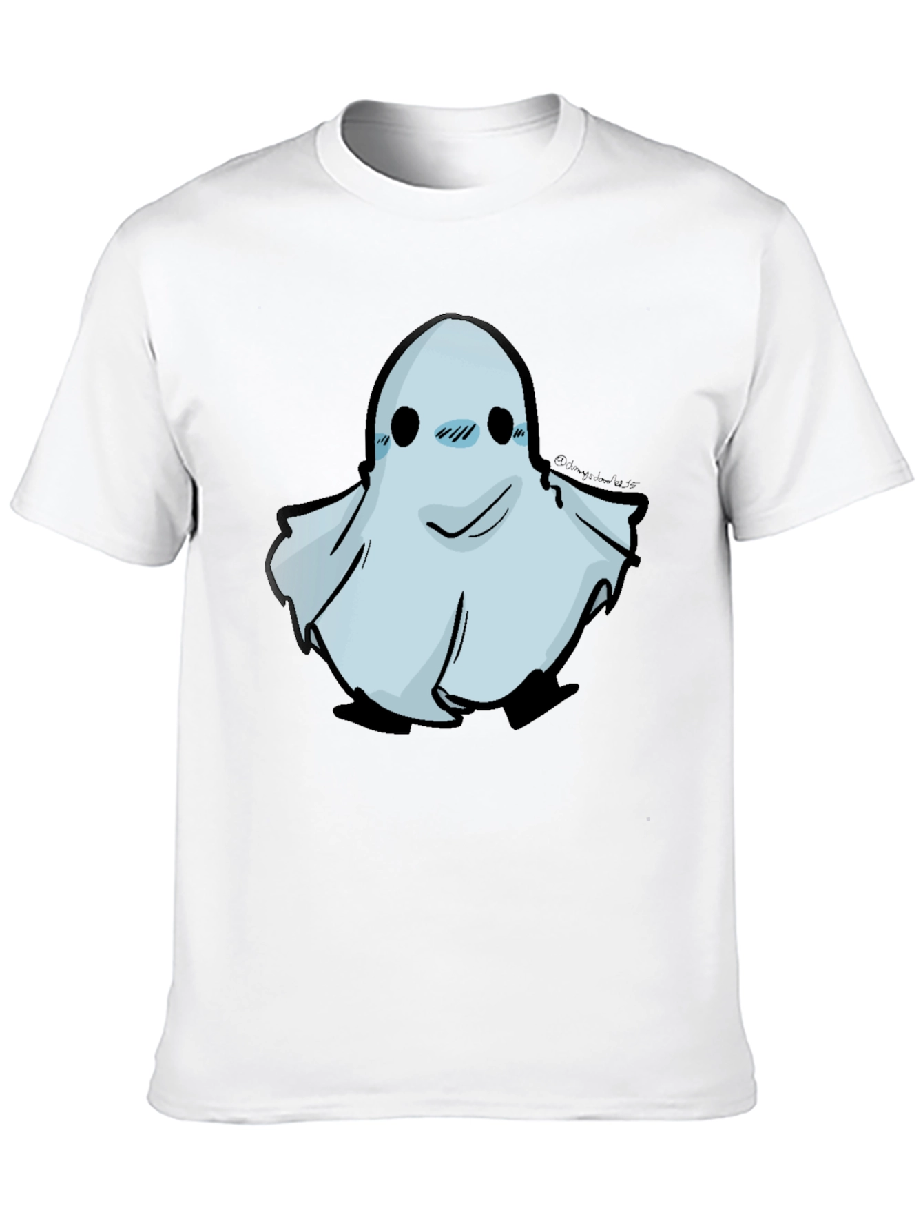 Black Cute Ghost Graphic Black T-Shirt view 10