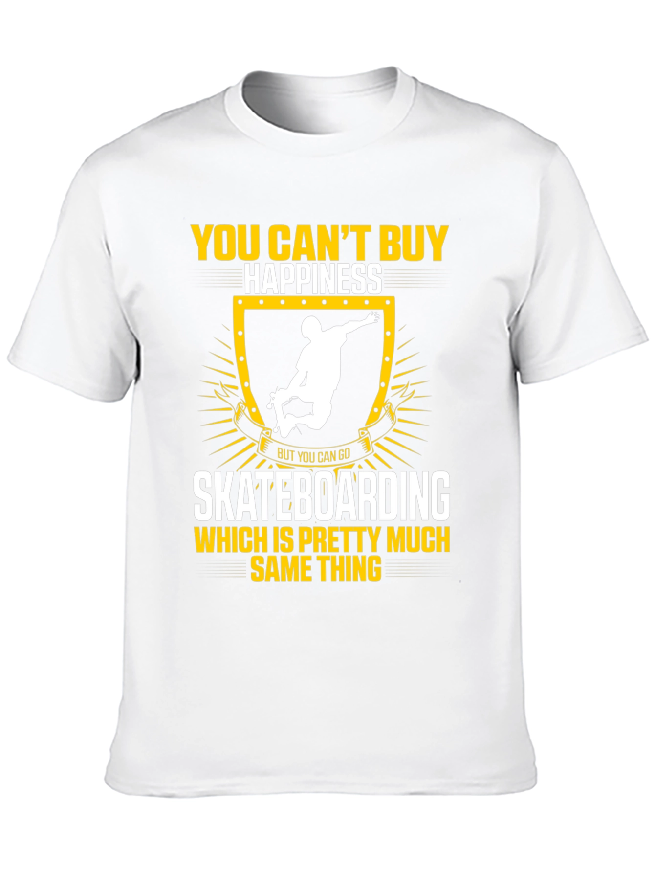 Black Skateboarding Happiness T-Shirt view 10