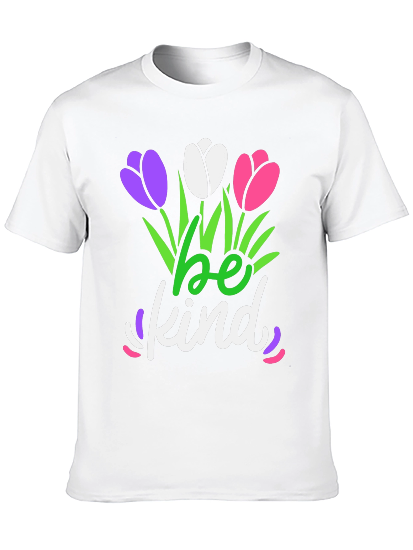 Black Be Kind T-Shirt - Floral Design - Black Tee view 10