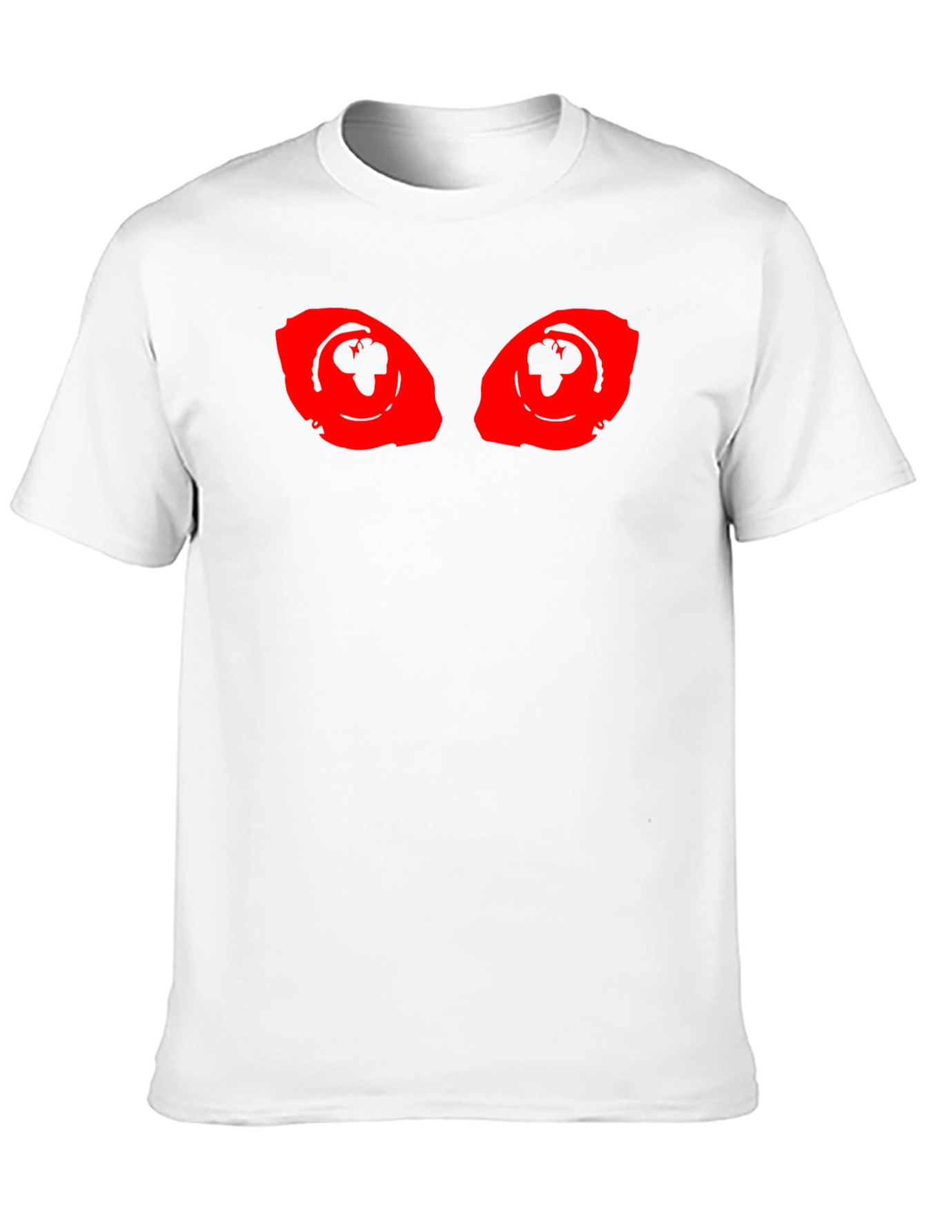 Black Men's Black T-Shirt with Red Eye Graphic view 10