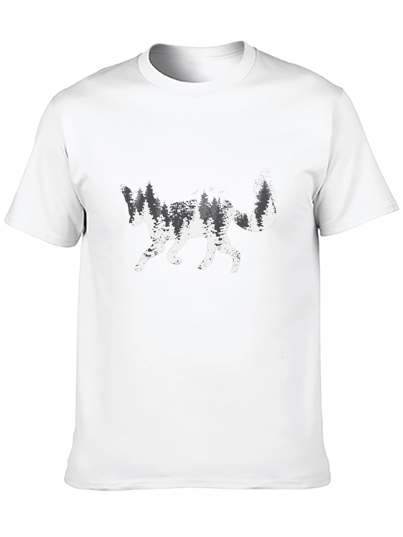 Black Nature Fox Graphic Tee - Black Cotton Blend view 10