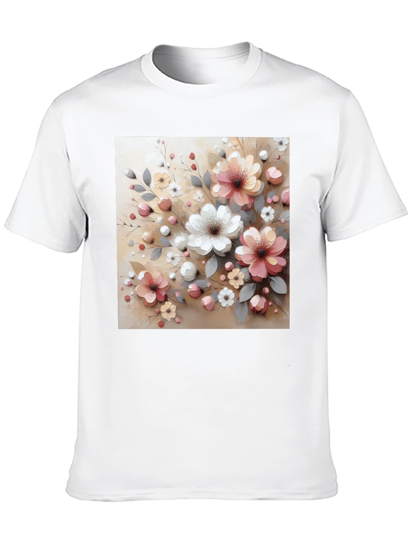 Black Floral Print Black T-Shirt - Stylish & Comfortable view 10