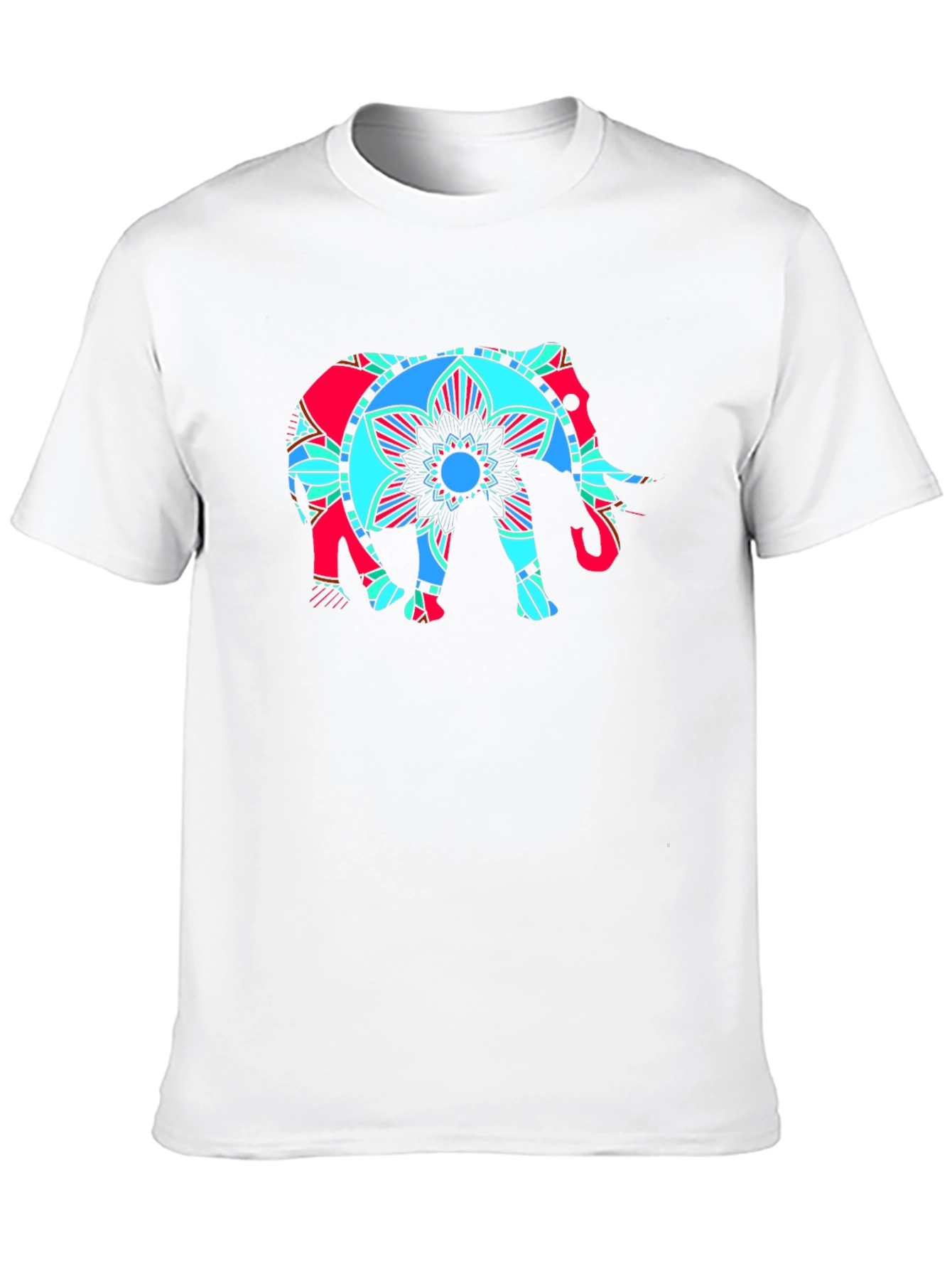 Black Elephant Mandala Graphic T-Shirt view 10