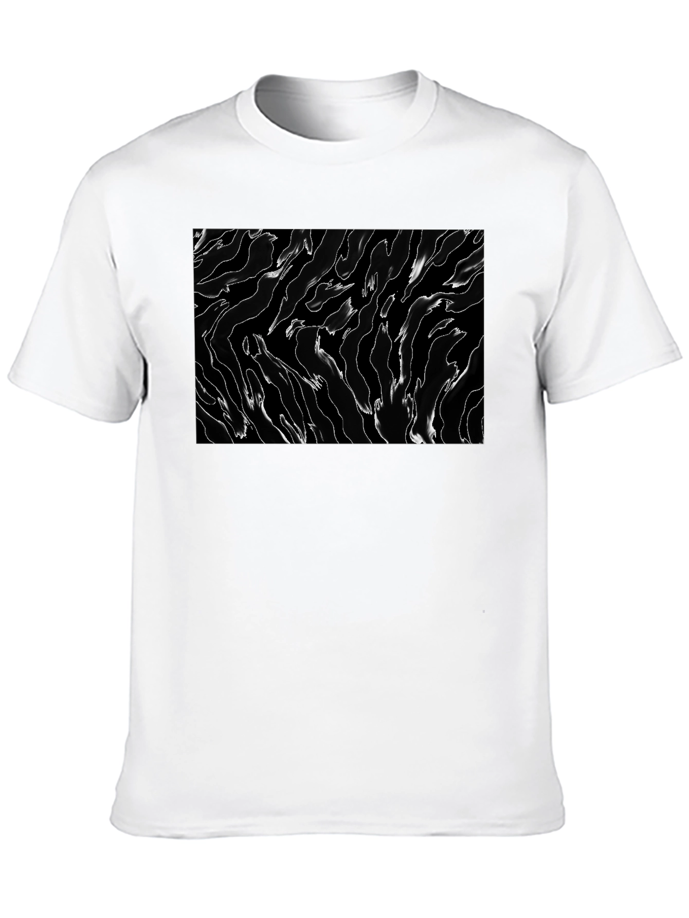 Black Abstract Black and White T-Shirt view 10