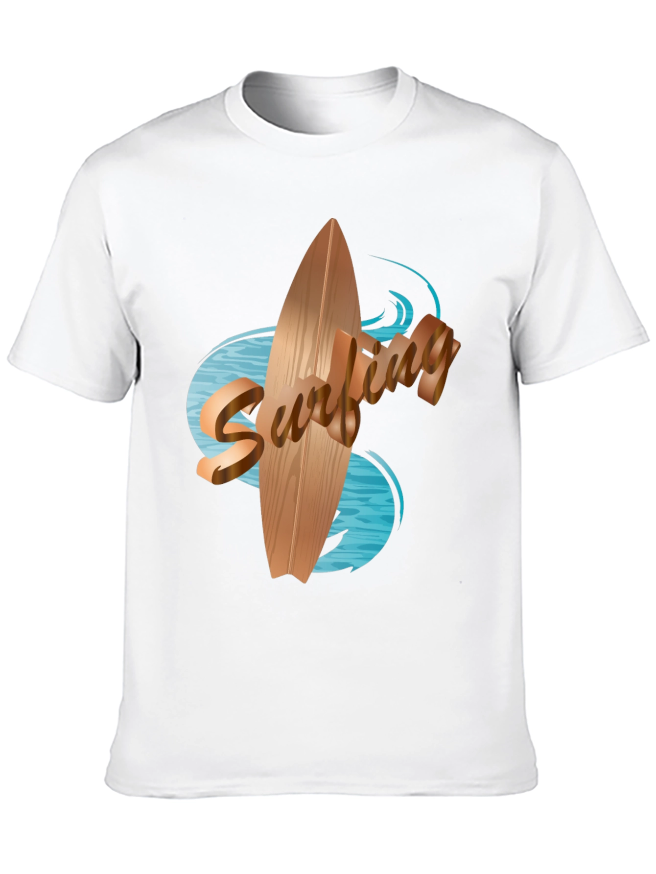 Black Surfboard Graphic Tee - Black Cotton Blend view 10