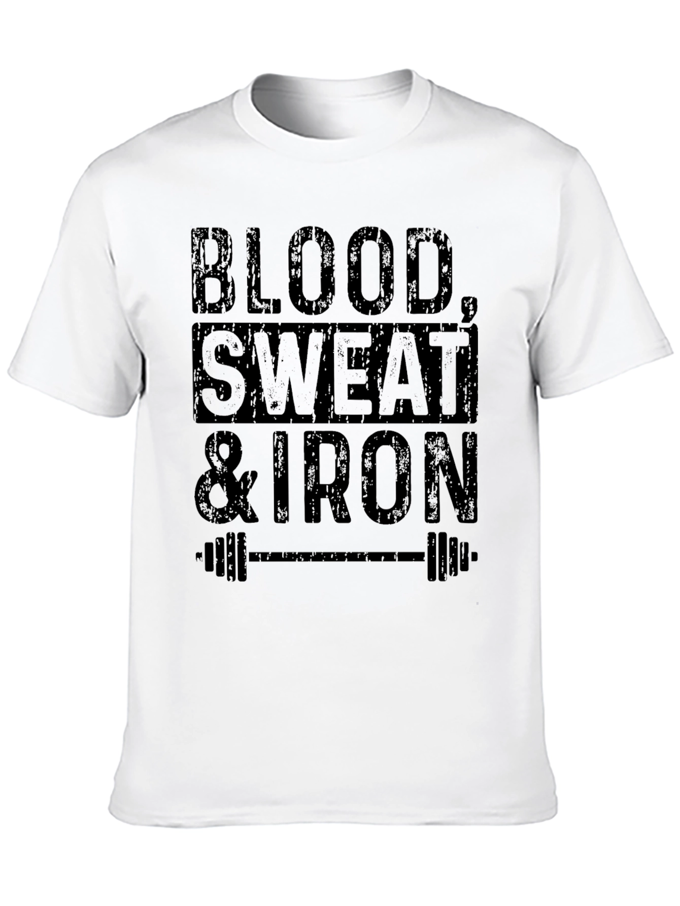 Black Blood, Sweat, & Iron T-Shirt - Gym Workout Apparel view 10