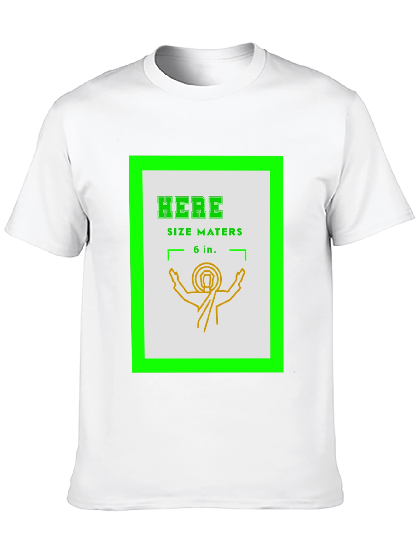 Black Here Size Maters T-Shirt Funny Graphic Tee view 10