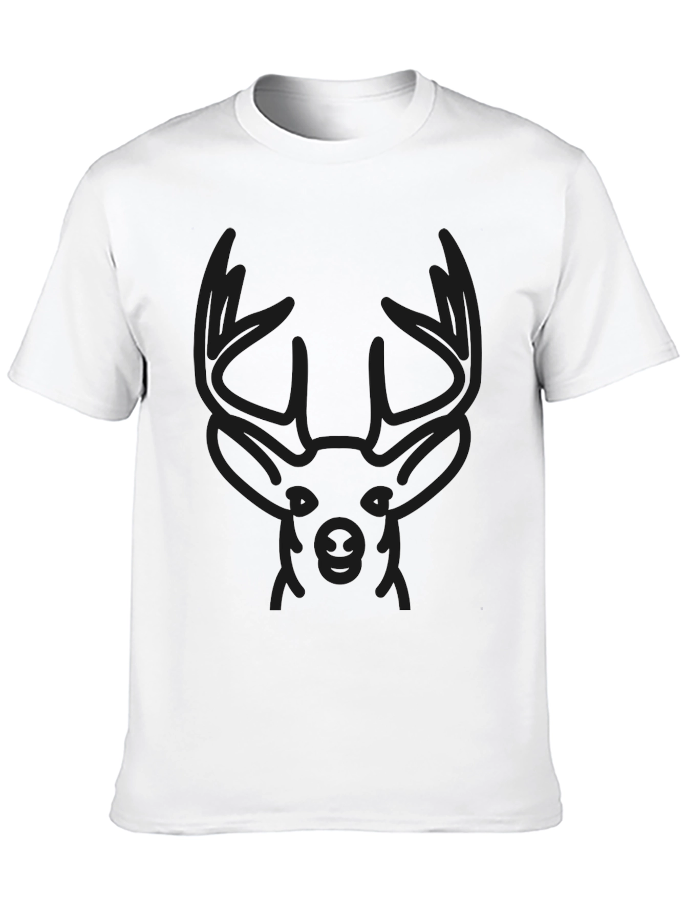 Black Men's Black Deer Graphic T-Shirt view 10