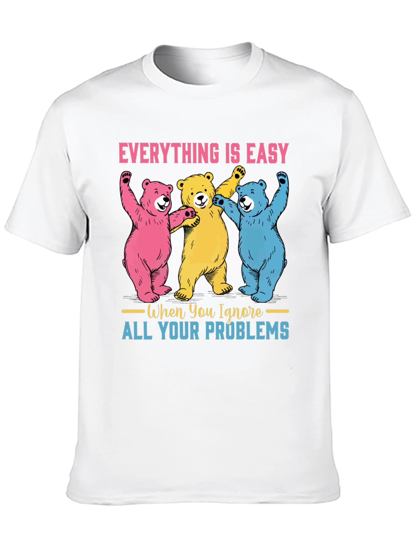 Black Everything is Easy Bear Graphic Tee view 10