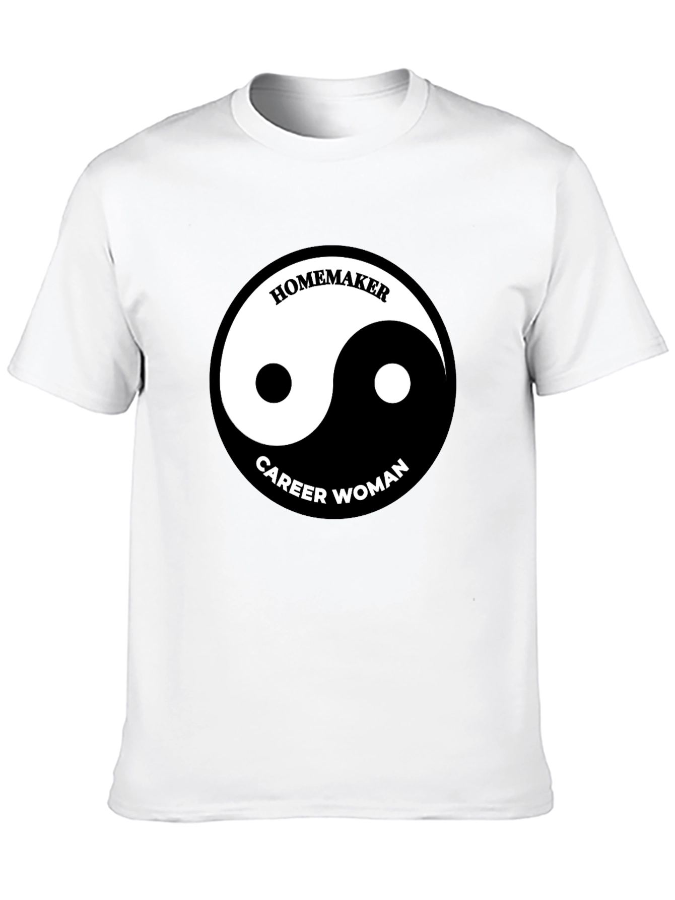 Black Yin Yang Homemaker Career Woman T-Shirt view 10