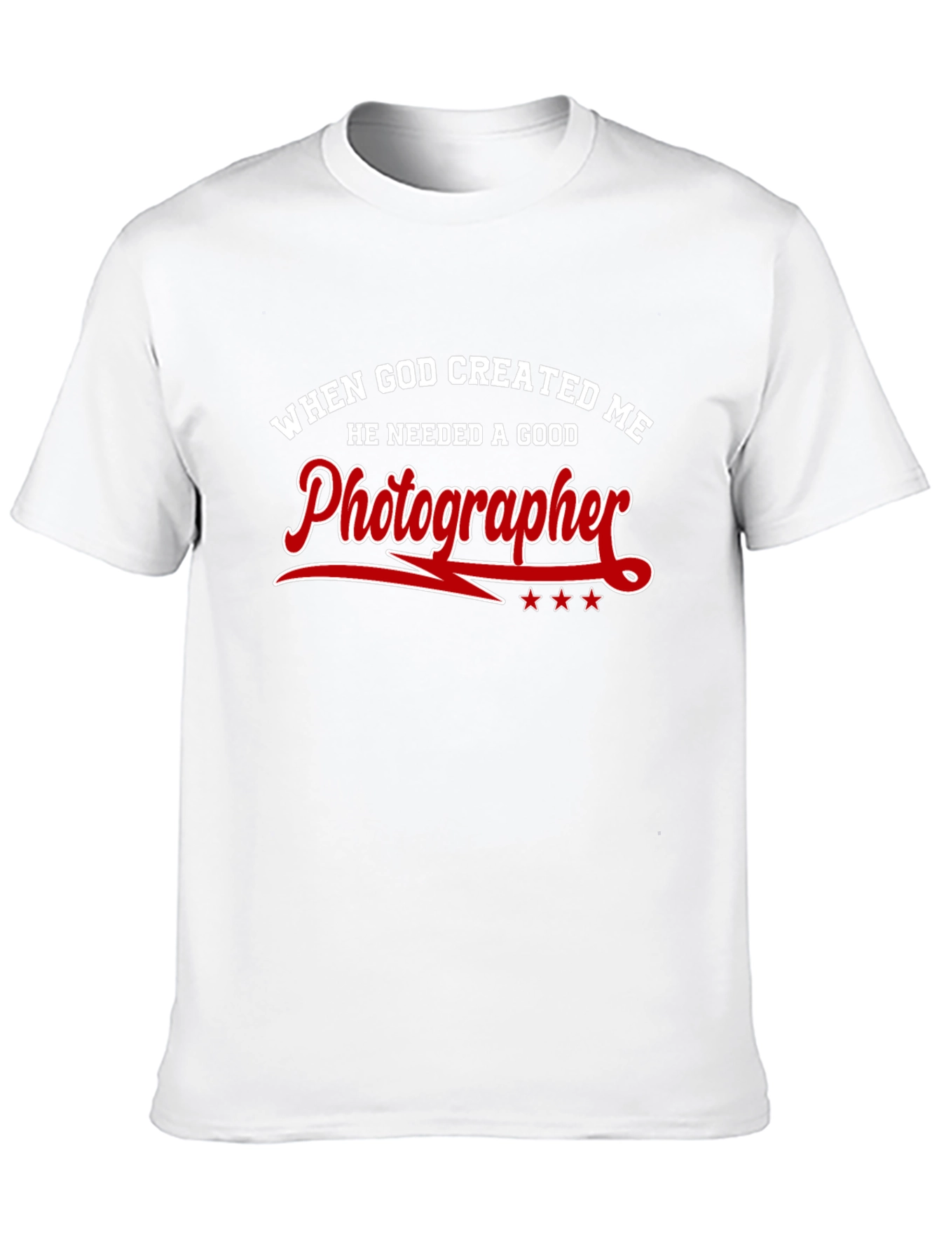 Black Funny Photographer T-Shirt - "When God Created Me" view 10