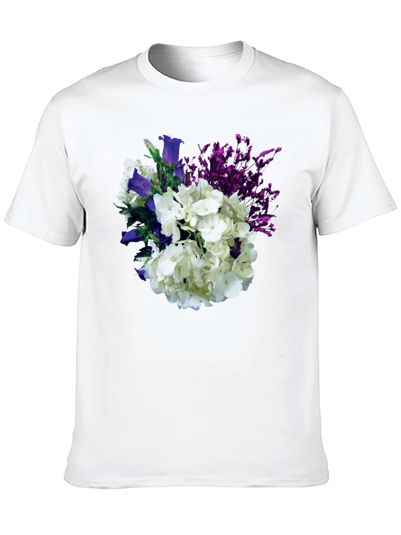 Black Floral Bouquet T-Shirt - Black Cotton Tee view 10