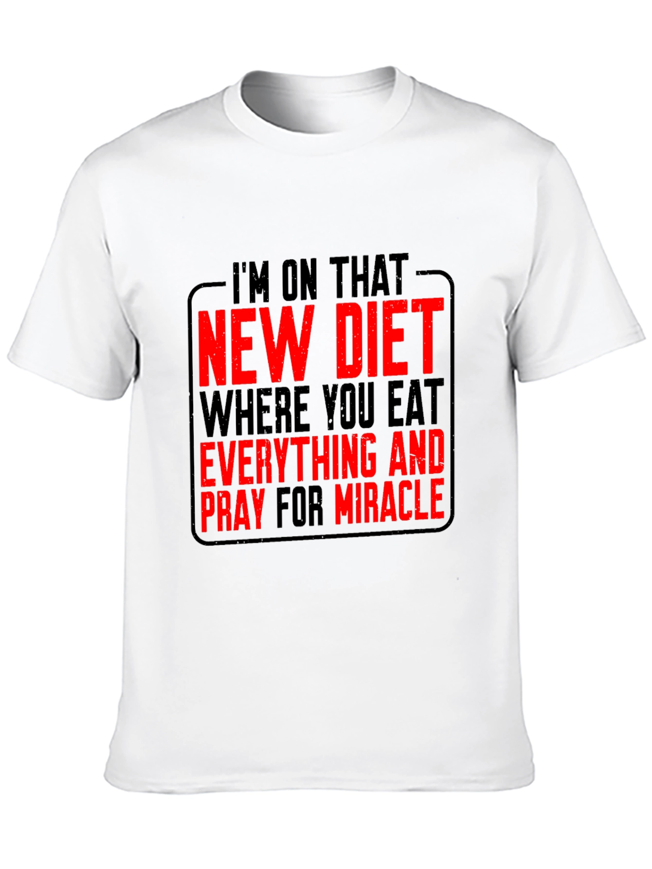 Black Diet Humor Graphic Tee - Eat Everything & Pray view 10