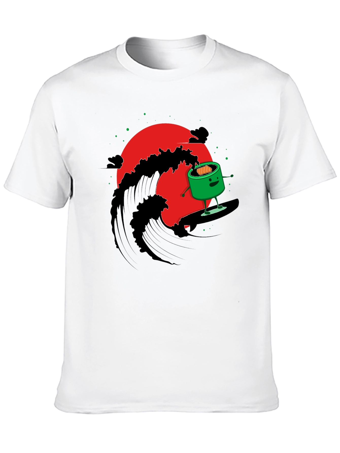 Black Sushi Surfer Graphic Tee - Unique Design view 10