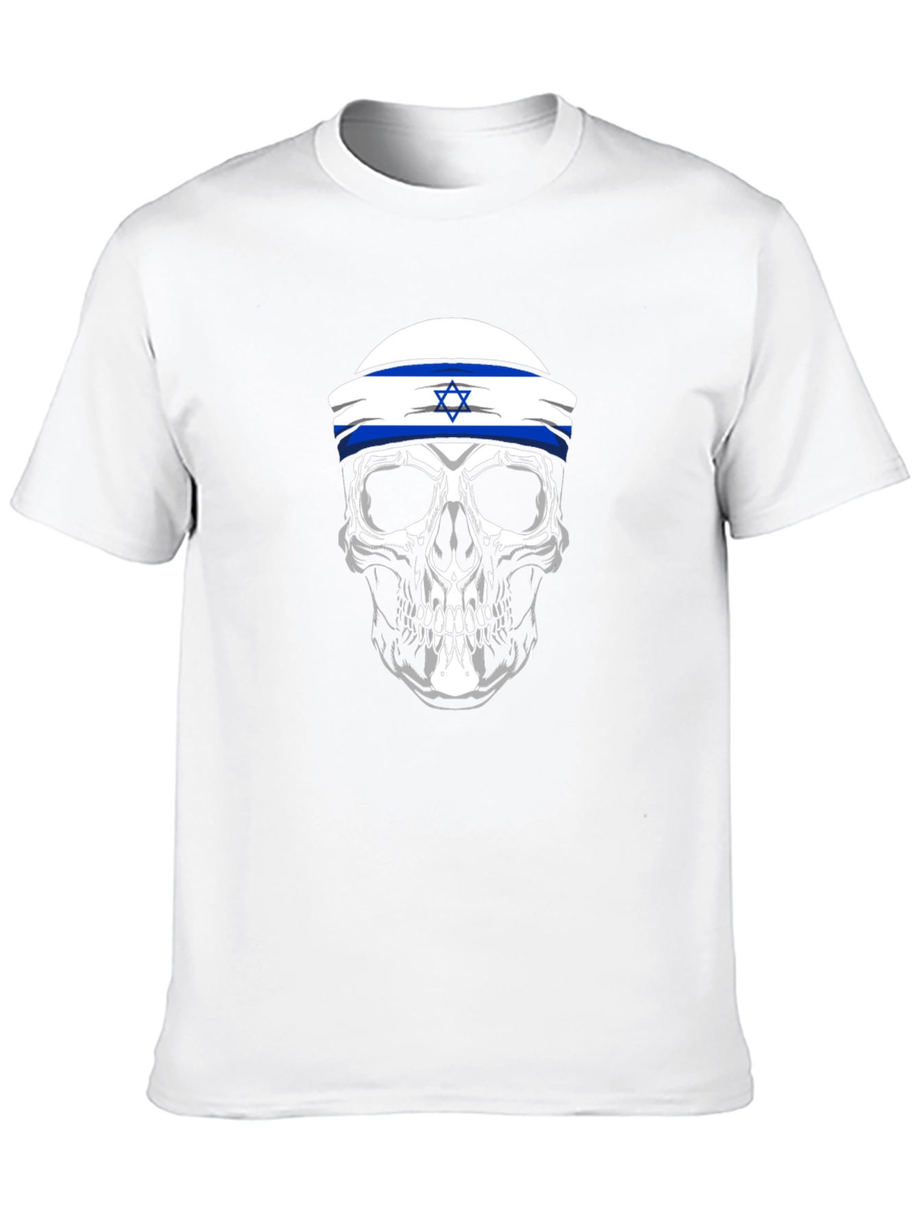 Skull with Israel Flag Headband T-Shirt - 10
