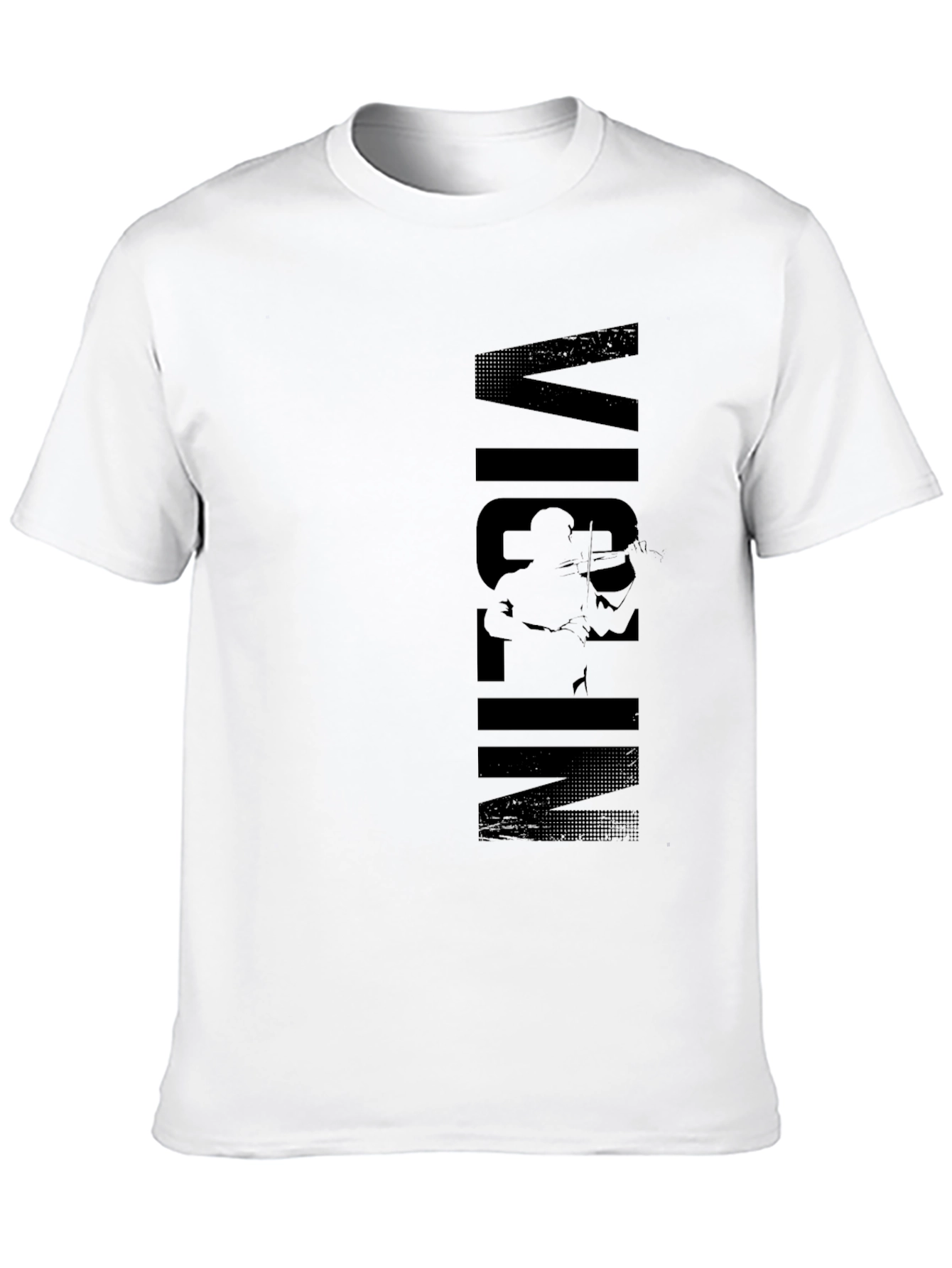 Black Violin Player Graphic Print Black T-Shirt view 10