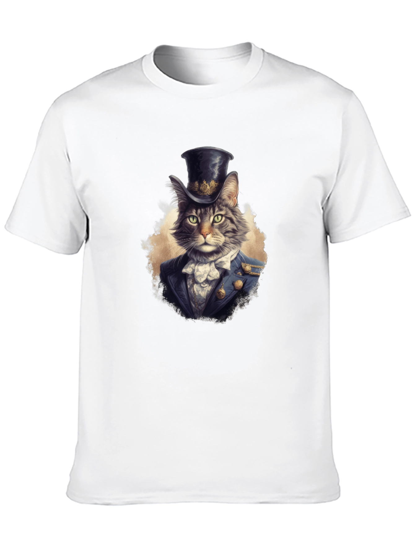 Black Dapper Cat Top Hat Graphic Tee view 10