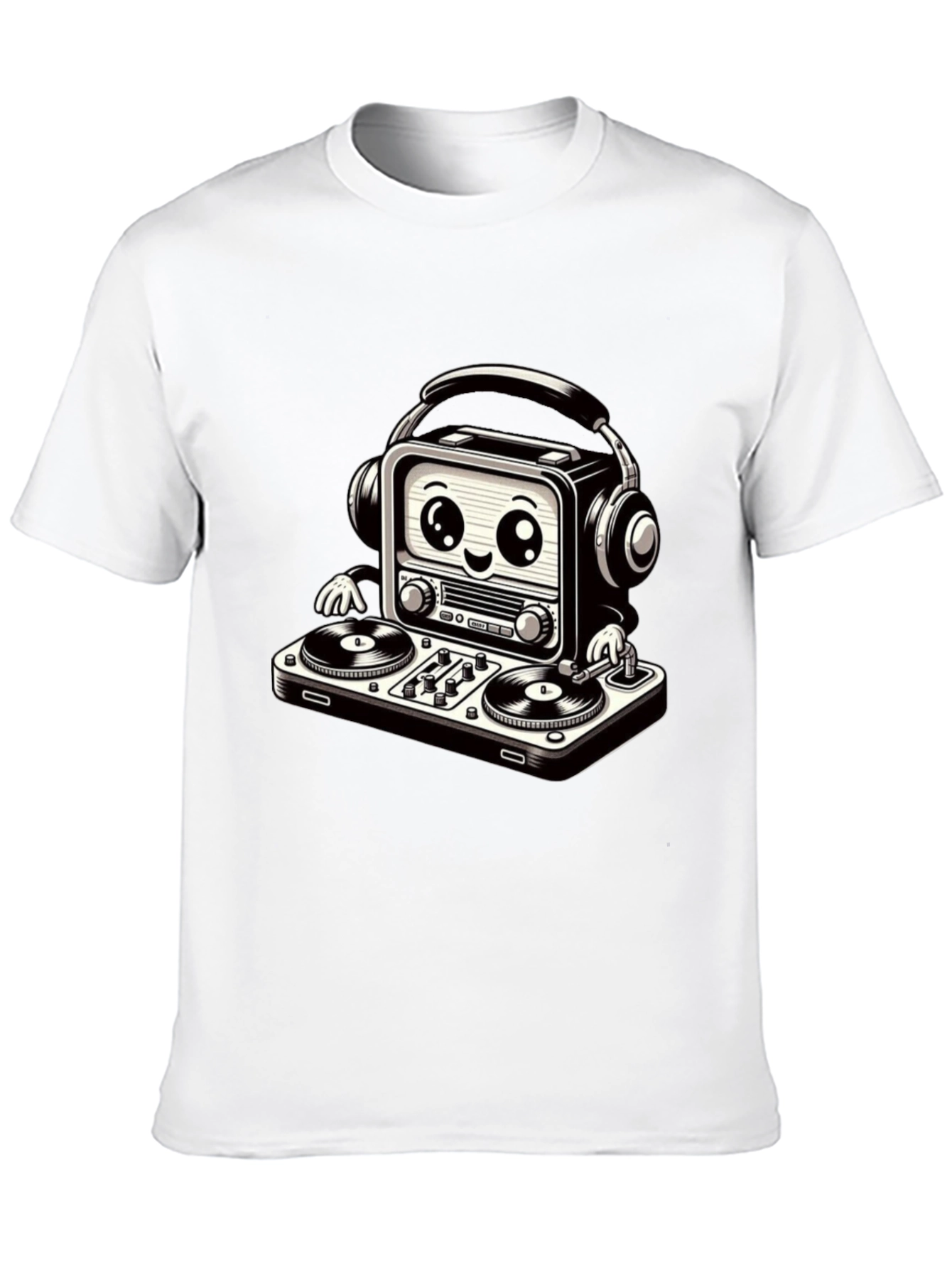 Black DJ Radio T-Shirt - Cool Graphic Tee view 10