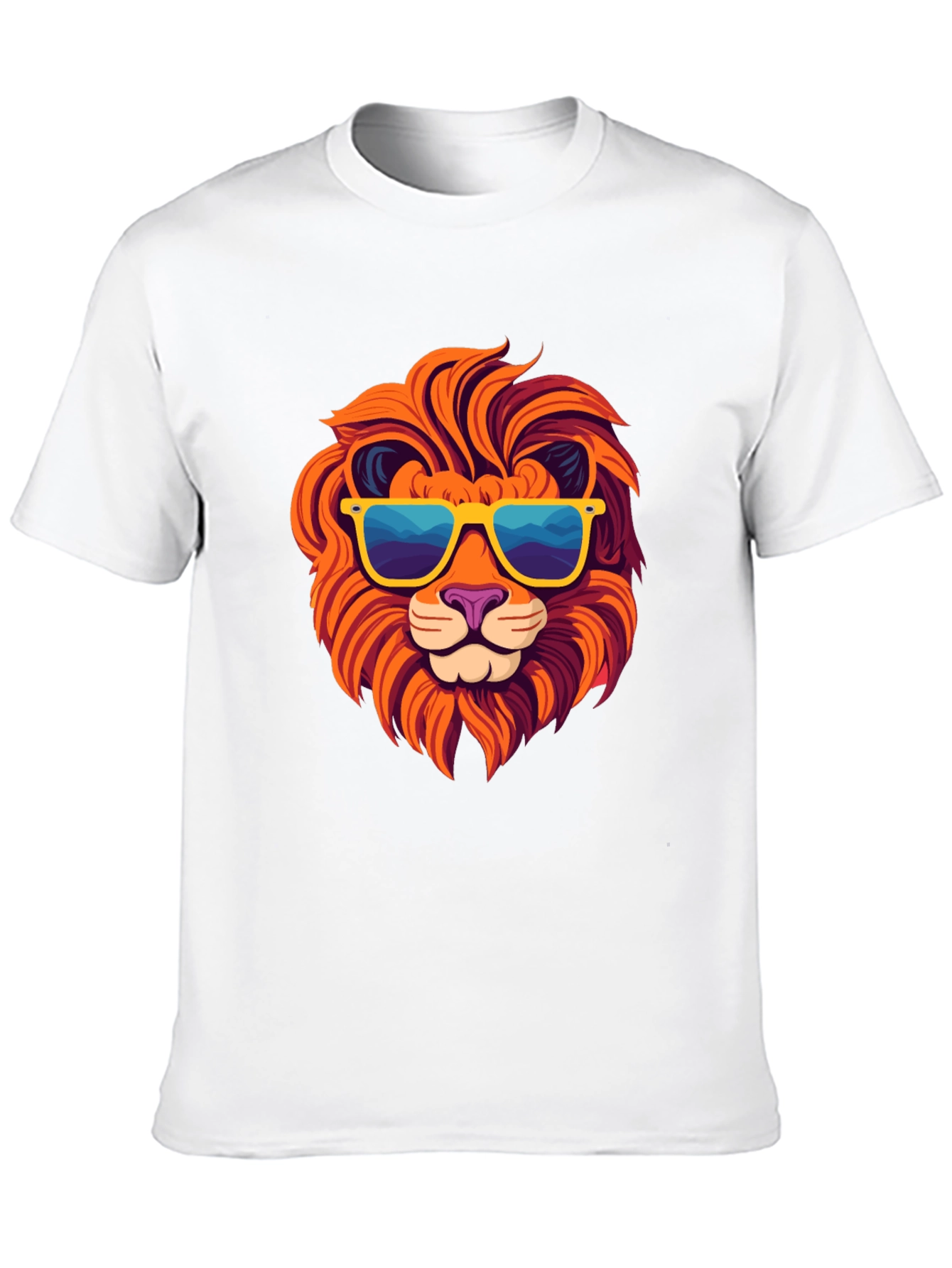Black Cool Lion Graphic Tee - Black Cotton T-Shirt view 10