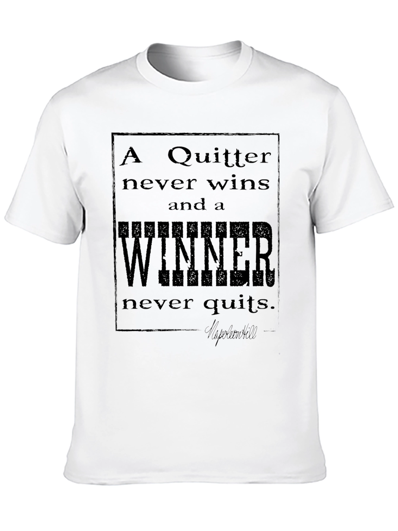Black Inspirational Quote T-Shirt - Never Quit view 10