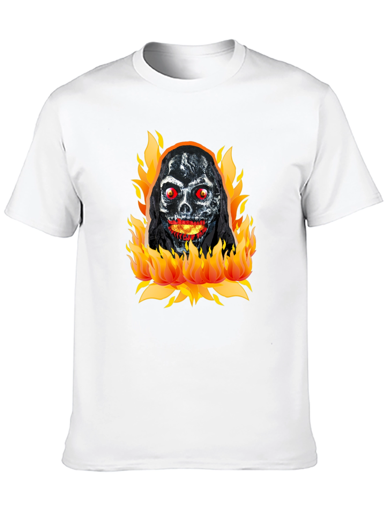 Black Grim Reaper on Fire Graphic T-Shirt view 10