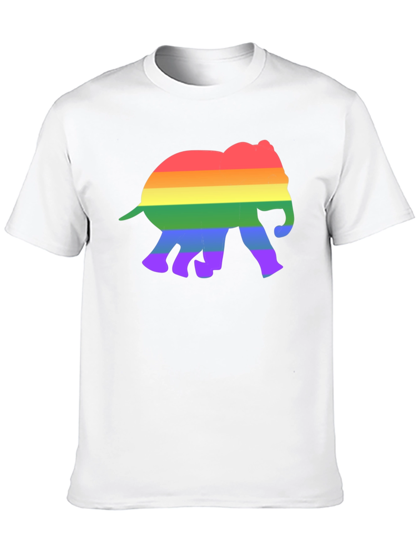 Black Rainbow Elephant Graphic Tee - Black Cotton T-Shirt view 10