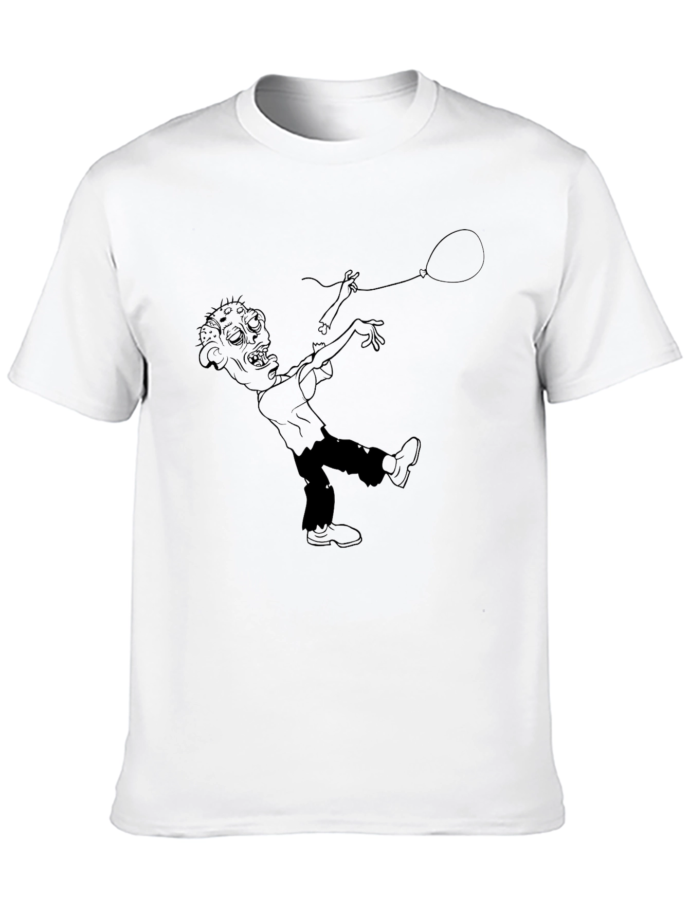 Black Zombie Balloon Graphic T-Shirt - Mens Black view 10