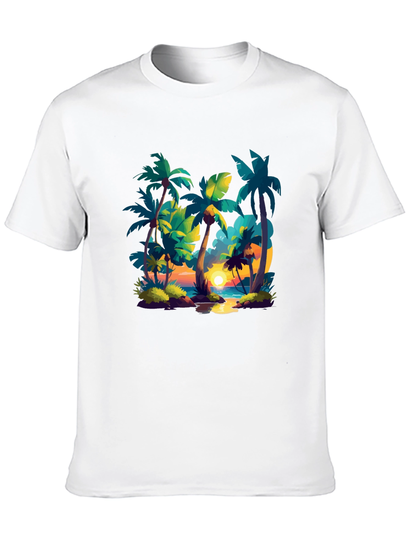 Black Tropical Sunset Tee - Island Vibes view 10