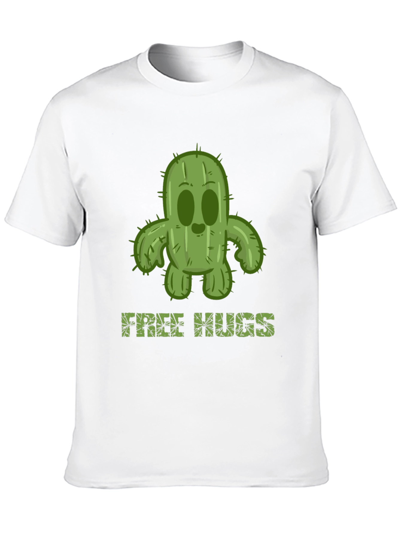 Black Free Hugs Cactus T-Shirt - Unisex Black Tee view 10