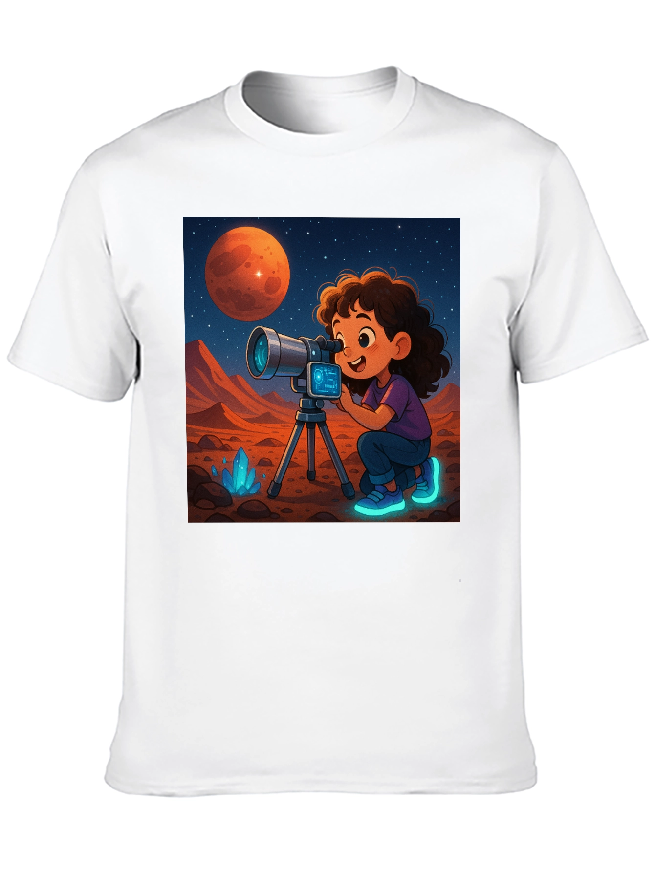 Black Mars Explorer Graphic Tee - Space Adventure Shirt view 10