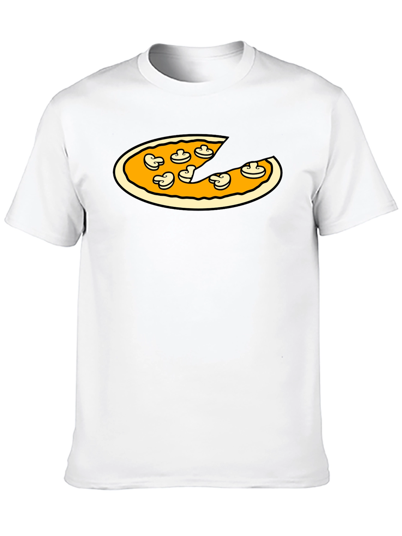 Black Pizza & Mushrooms Graphic Tee - Black T-Shirt view 10