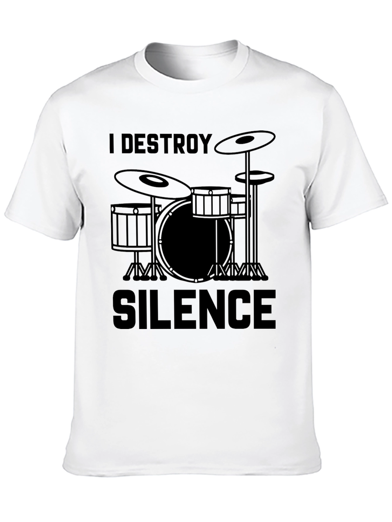 Black I Destroy Silence Drummer T-Shirt view 10