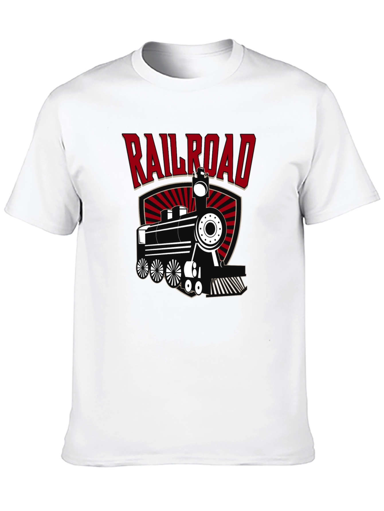 Black Railroad Train Graphic Tee - Cool Black T-Shirt view 10