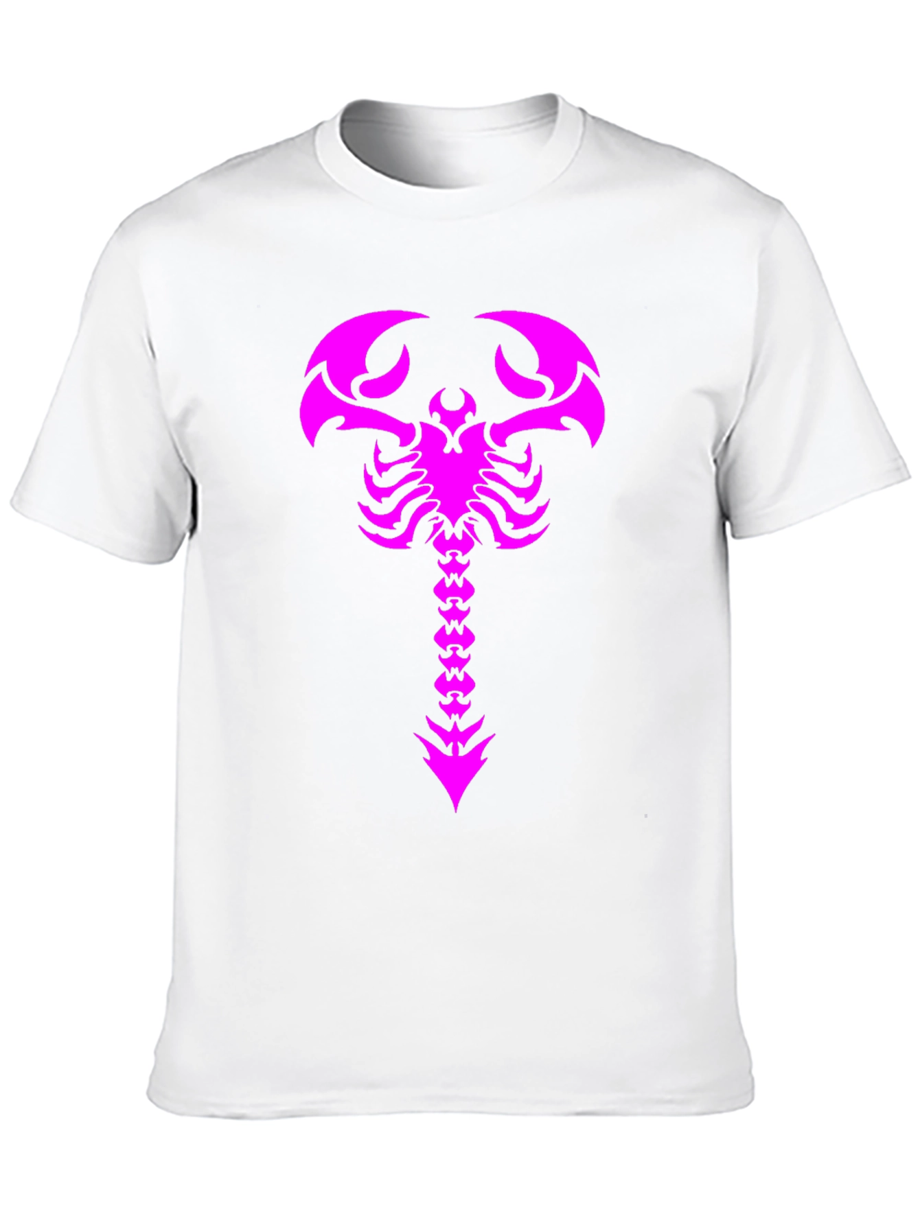 Black Black T-Shirt with Magenta Scorpion Print view 10