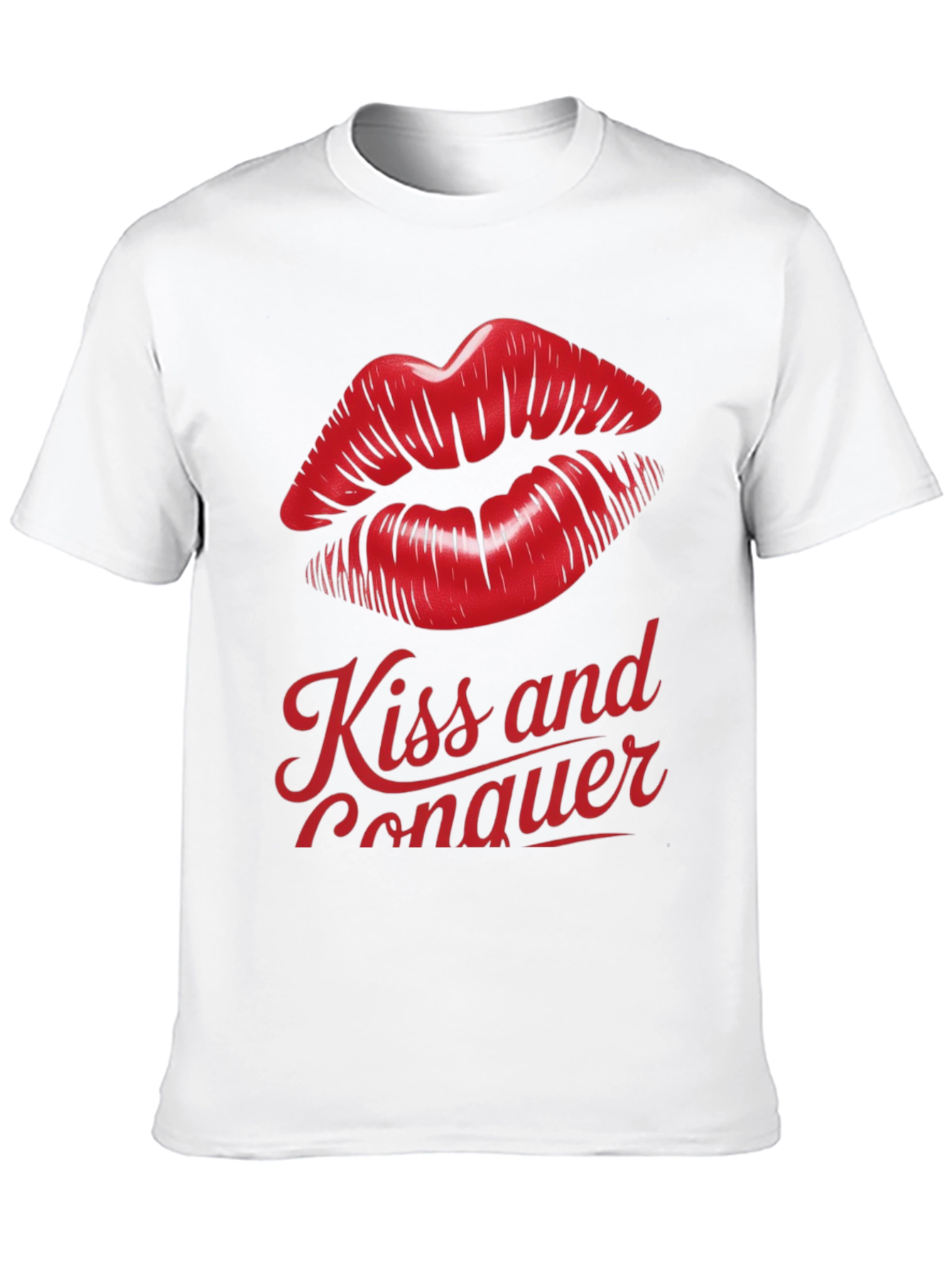 Black Kiss and Conquer Graphic T-Shirt - Stylish Unisex Tee view 10