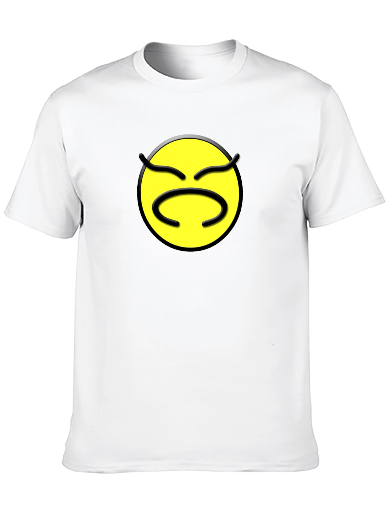 Black Grumpy Emoji Black T-Shirt - Express Your Mood! view 10