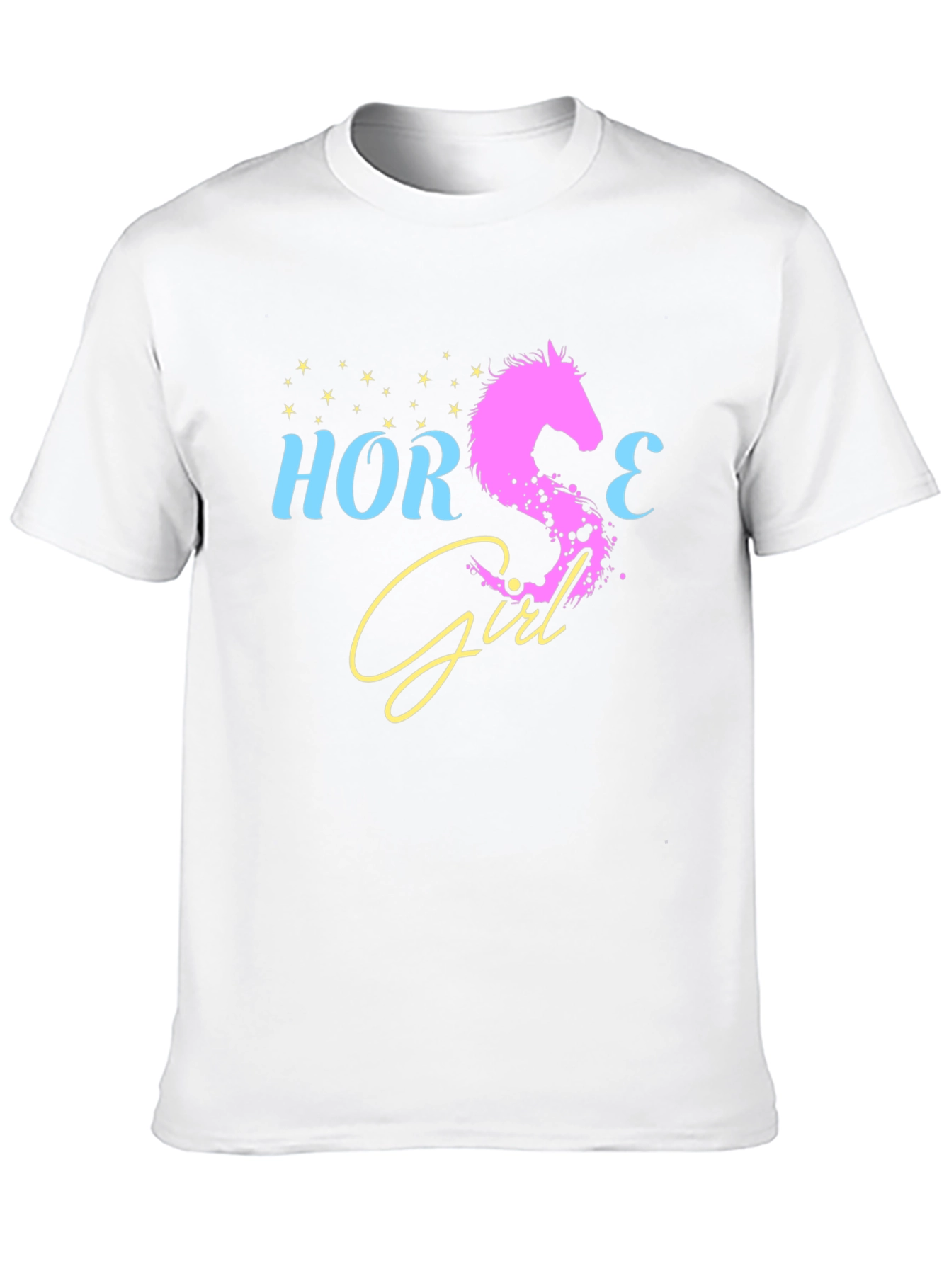 Black Horse Girl Graphic Tee - Black Cotton T-Shirt view 10