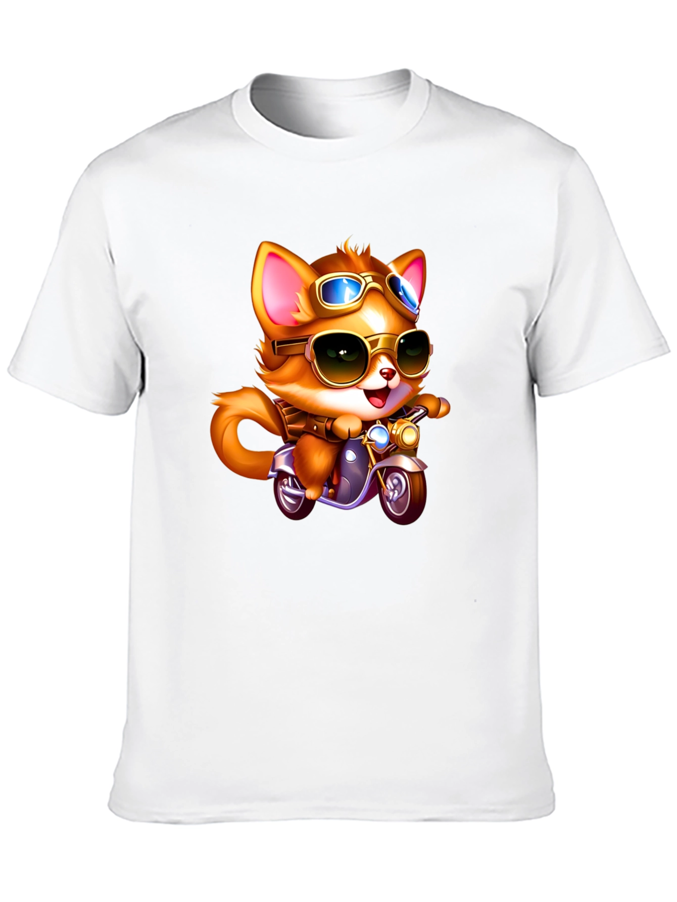 Black Cool Cat Biker T-Shirt - Ride in Style! view 10