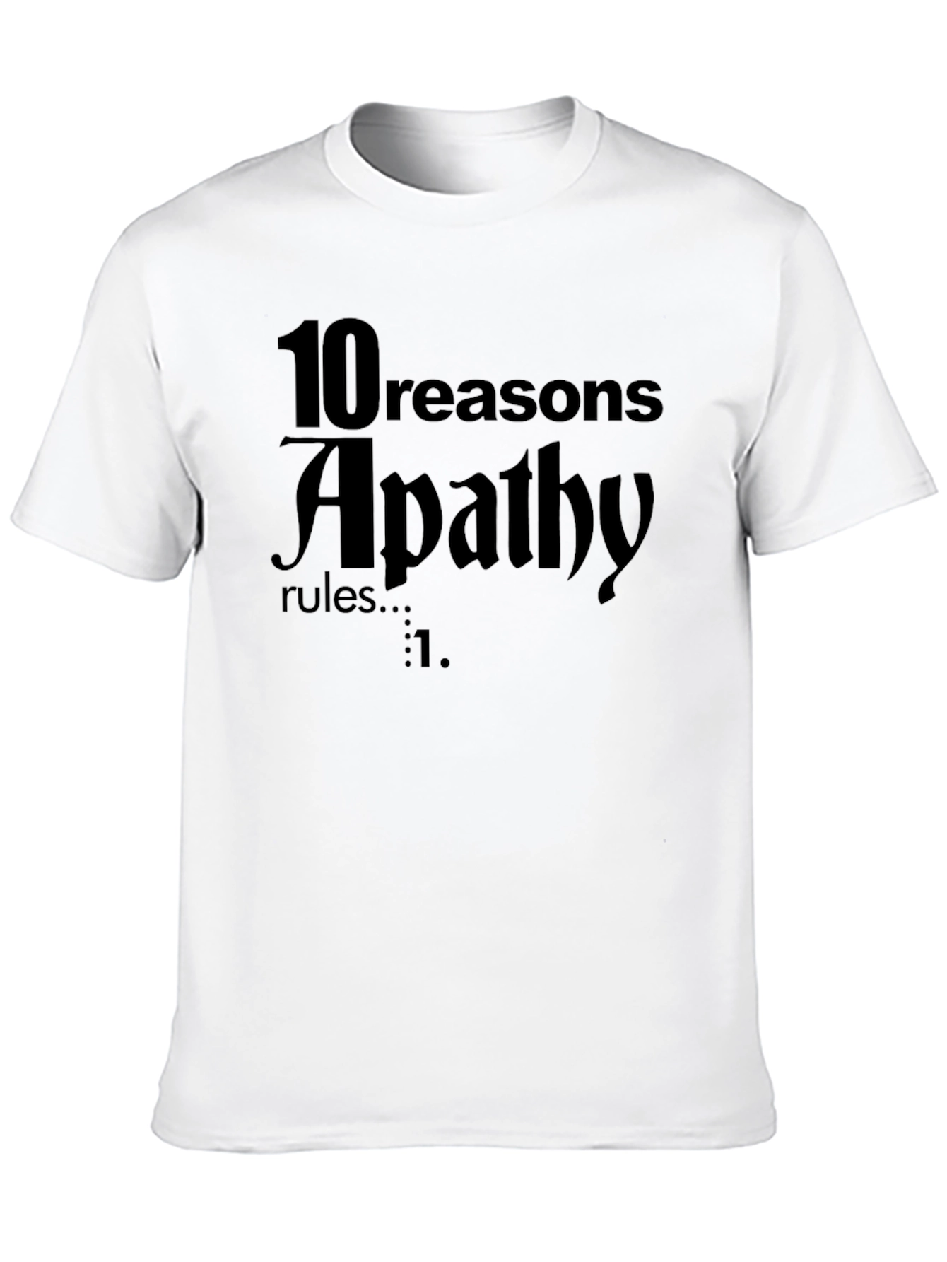 Black Apathy Rules Graphic Tee - Dark Humor T-Shirt view 10
