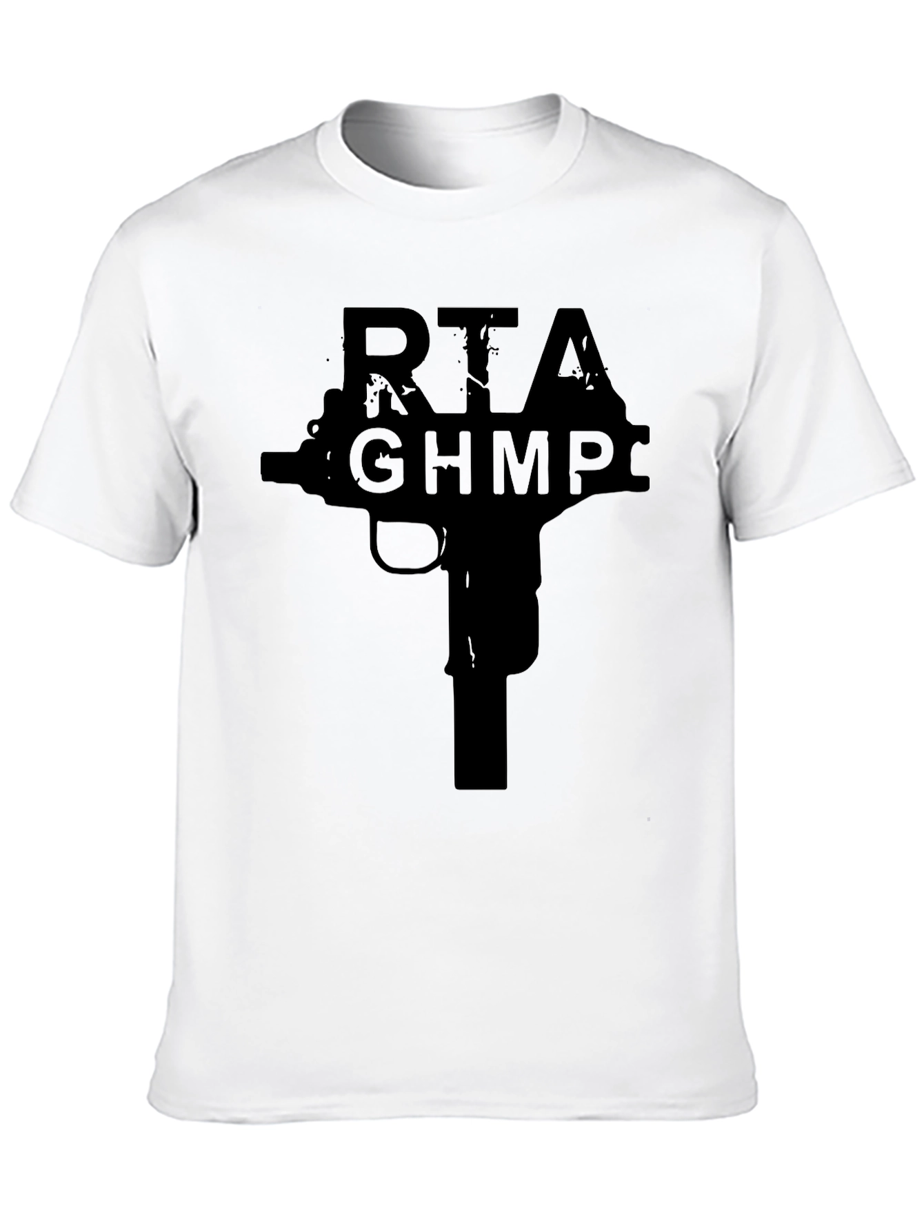 Black RTAGHMPC Gun Graphic Black T-Shirt view 10