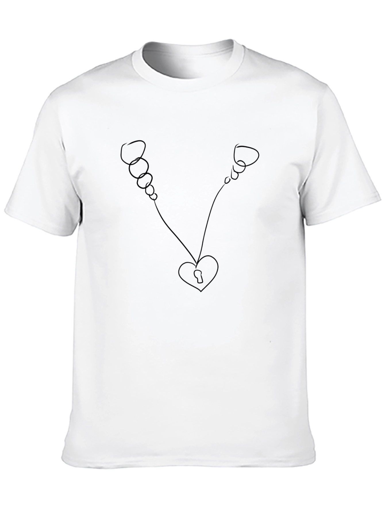 Heart Lock & Key T-Shirt - Modern Minimalist Tee - 10