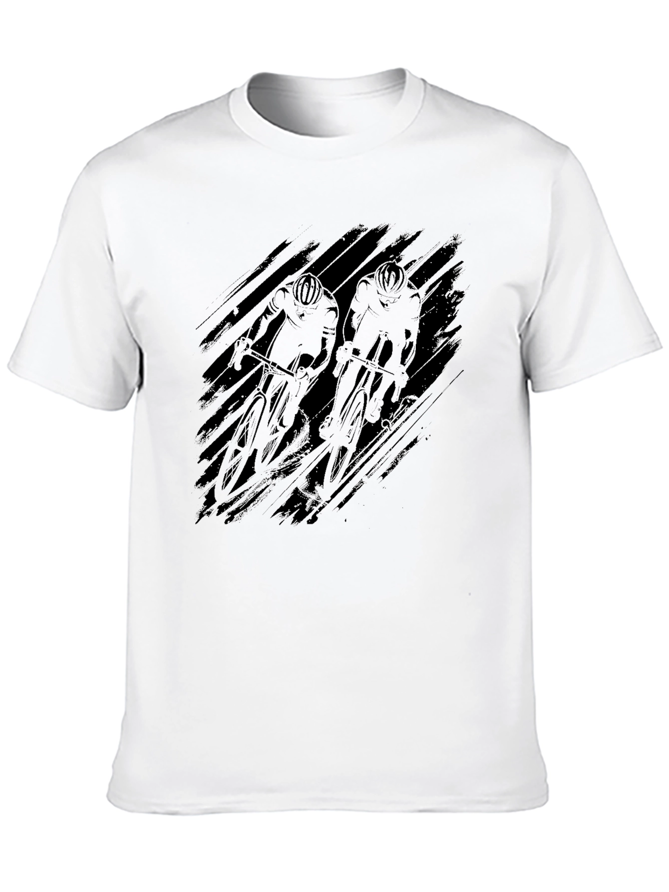 Black Men's Black Cycling Graphic T-Shirt view 10