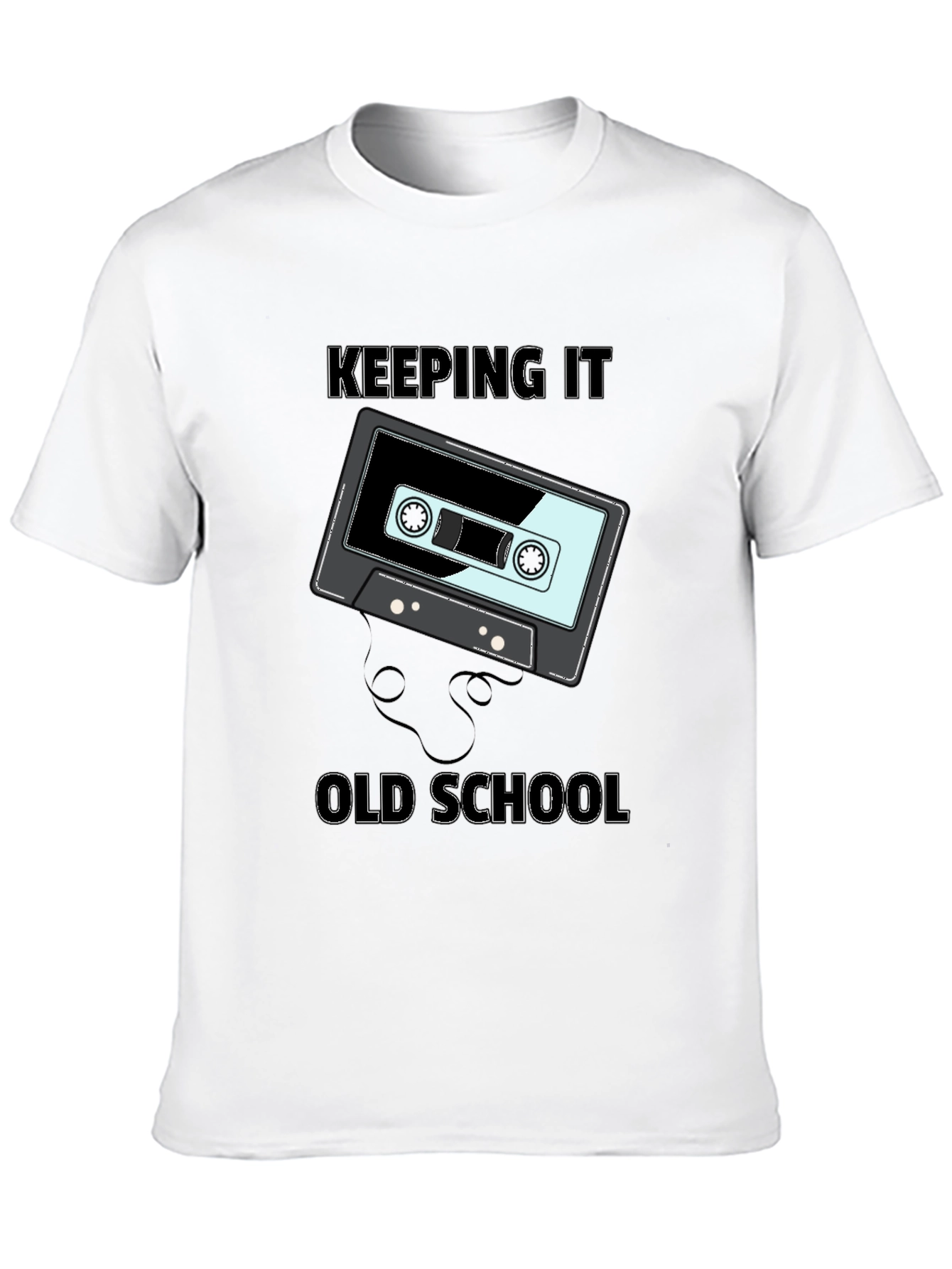 Black Retro Cassette Tape 'Keeping It Old School' Graphic Tee view 10